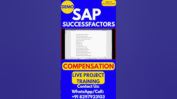 SAP SuccessFactors Compensation Training  Video 39: 21st  Sep 2024 #sapsuccessfactorstraining