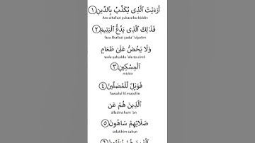 "Surah Al Maun (سورة الماعون) with Arabic, English Transliteration & Translation"#quran