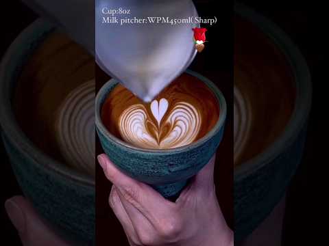 Latte Art Vlog | Rose Over Heart Latteart #Shorts #howtolatteart #heartlatteart #tipsandtricks #kape