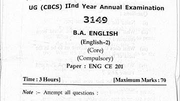 BA English-2 : ENG CE 201 IInd Year Question paper May 2023 #hpushimla #spumandi