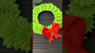 How to make Paper Christmas Wreath 🎄 Christmas decor #shorts