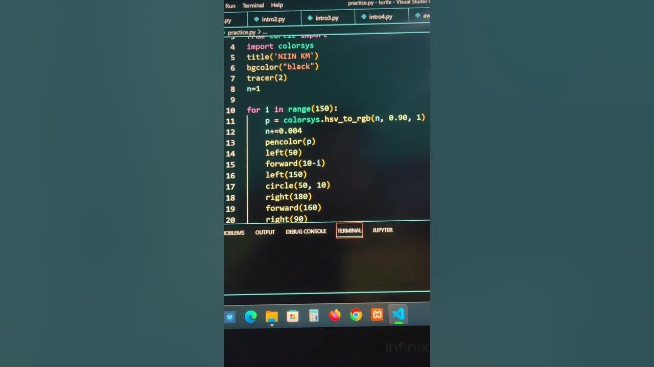 Amazing graphics design using turtle in python vs code vscode 