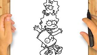 Como Desenhar a Lisa Simpson, a Maggie Simpson e o Bart Simpson | Passo a Passo Simples e Fácil