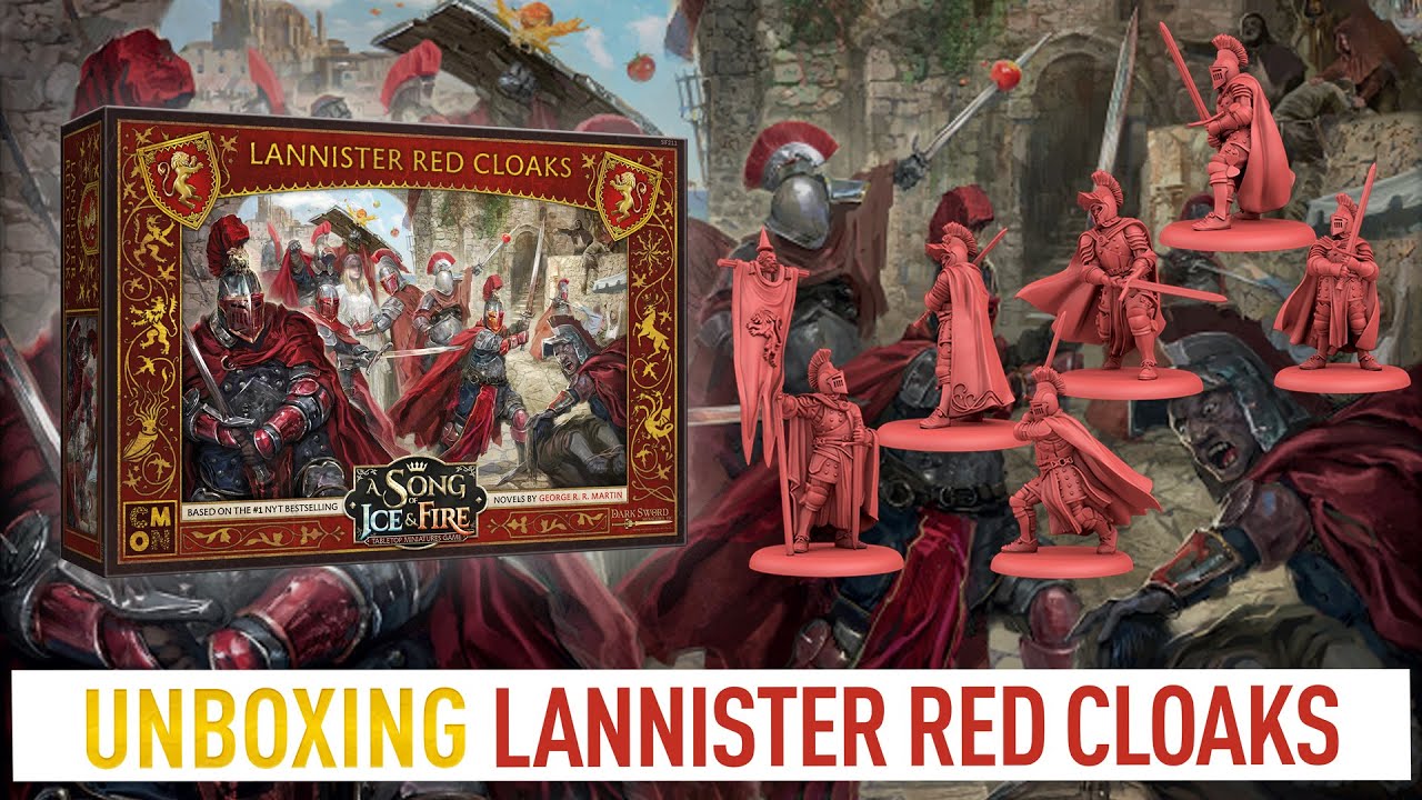 Lannister Red Cloaks Unboxing Trône de Fer le jeu de figurine YouTube