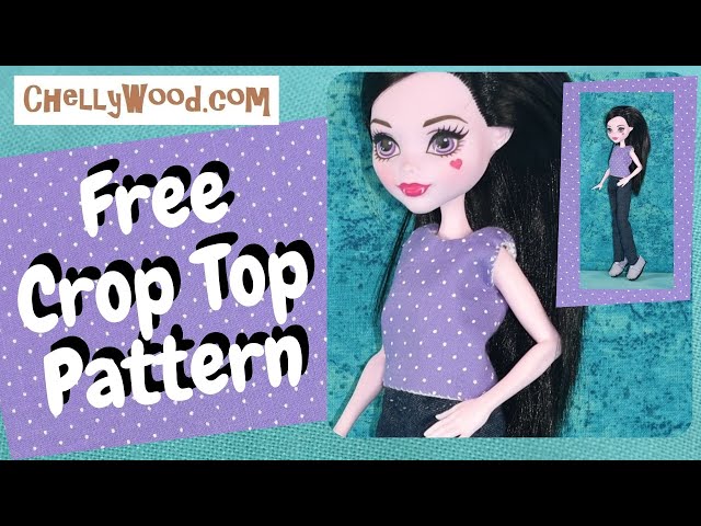 Free Doll Clothes Sewing patterns: Ever After High Dolls' Crop Top / Monster High Crop Top Tutorial - YouTube free-doll-clothes-sewing-patterns-ever-after-high-dolls-crop-top-monster-high-crop-top-tutorial-youtube