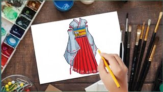 draw kimono (Japanese dress) | رسم الزي الياباني