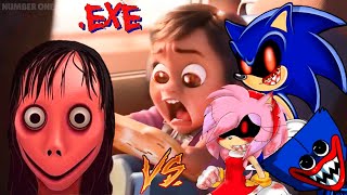 Momo Exe Vs Sonic.exe & Amy.exe & Huggy Wuggy - Coffin Dance Song Cover Is Inappropriate