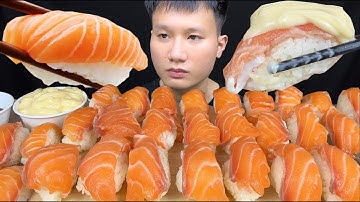 Cá Hồi Ngon Điên Mất!!! Salmon Sushi With Mayonnaise Sauce MUKBANG ASMR REALSOUND EATINGSHOW