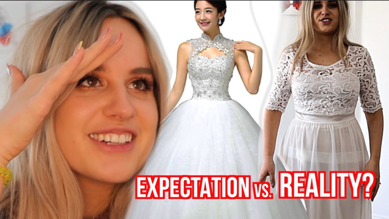 $20 Amazon Wedding Dress try on haul (yuck) (cheap) (wow) - YouTube