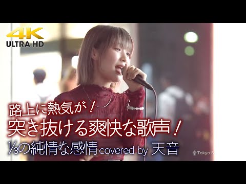 【 歌うま 】突き抜ける爽快な歌声！路上に熱気が！ 　⅓の純情な感情 / SIAM SHADE（ covered by 天音 ）4K映像