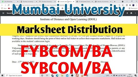 IDOL Marksheet Distribution for FY-SY BA/BCOM | Mumbai University | Ashish Sir