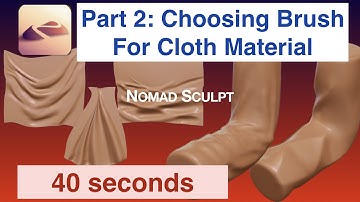 Cloth Material and Brush Choice - Clothing Sculpting Tips Part 2 | 40 seconds | Nomad Sculpt