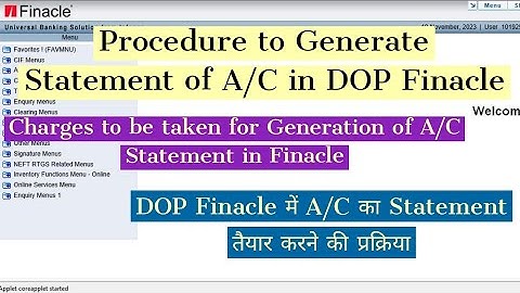 A/C Statement Generation Process in DOP Finacle #indiapost #postal #postoffice #poguidetips #finacle
