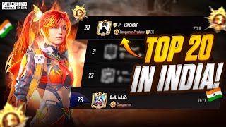 Comeback is Real | Top 20 in INDIA 🔥 Conqueror Lobby Rush Gameplay | BGMI Gameplay Highlights