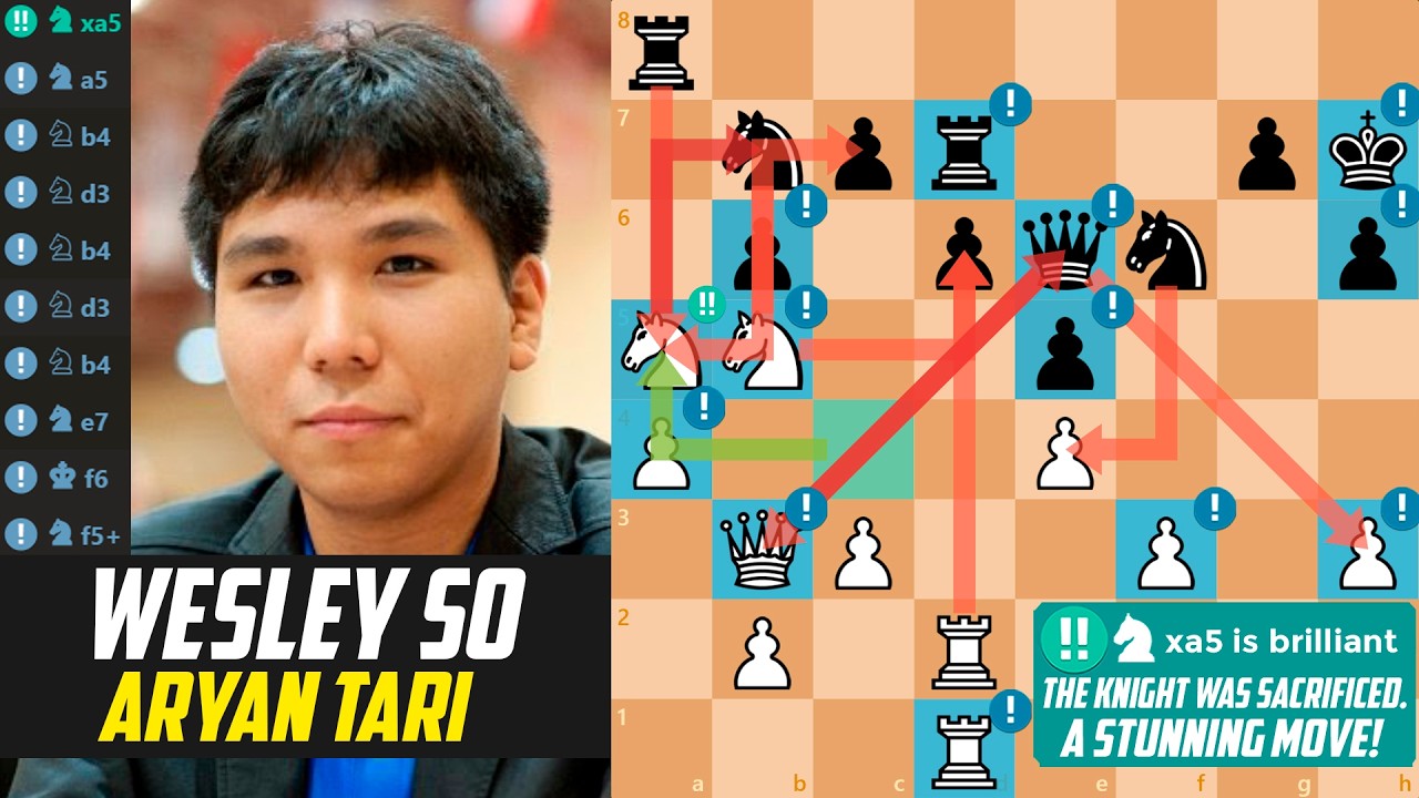 ♟️Wesley So CRUSHES Aryan Tari! [Stockfish 17]