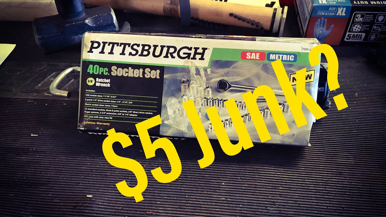 Pittsburgh 40 pc 3/8" Ratchet Socket Set SAE Metric 