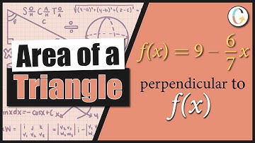 Find the area of a triangle bounded by the y-axis, the line f(x) = 9 – 6/7x, and the line