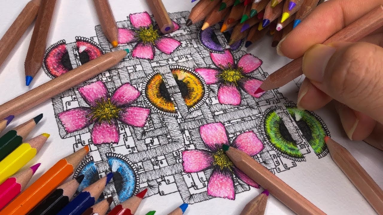 色鉛筆 100均画材などを使って簡単かわいい桜イラストの塗り方 ペン画 初心者 メイキング Youtube