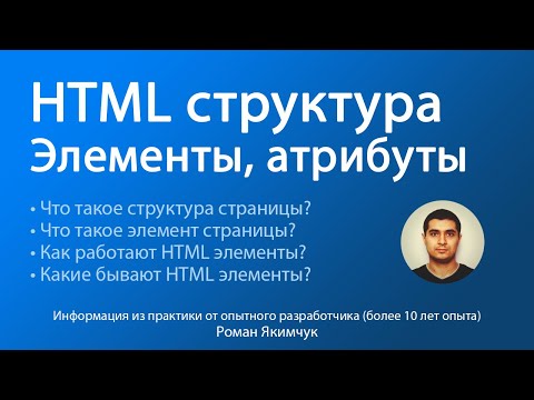 Что такое HTML элемент, атрибут, структура