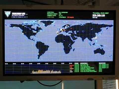 F-Secure's WorldMap Live showing an outbreak of malware named Small.DAM. See www.f-secure.com for more info.