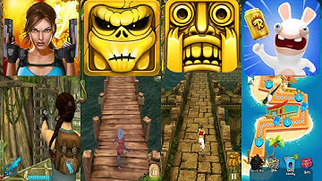 Lara Croft Relic Run Vs Zombie Run HD Vs Temple Run Vs Rabbids Crazy Rush - Gameplay