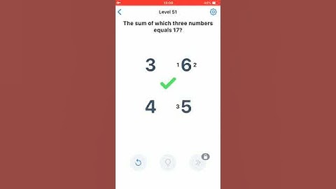 The sum of which three numbers equals 17 Easy Game Brain Test