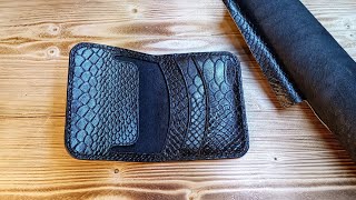 Make a leather card holder/Simple leather card holder [free pattern]