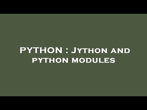 PYTHON : Jython