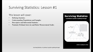 Surviving Statistics lesson 1 - definitions and terminology