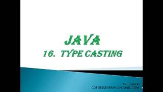 TYPE CASTING