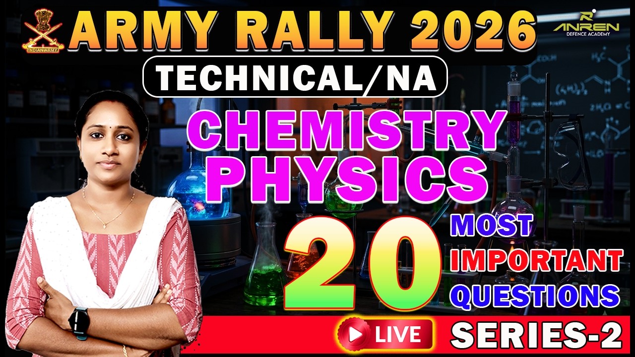 2026 ARMY TECH/NA // PHYSICS & CHEMISTRY TOP 20 PREVIOUS YEAR QUESTIONS // SERIES-2