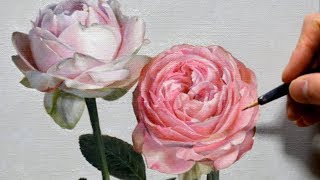 【油絵-タイムラプス】薔薇を描く　Oil Painting-TimeLapse｜Rose Flowers