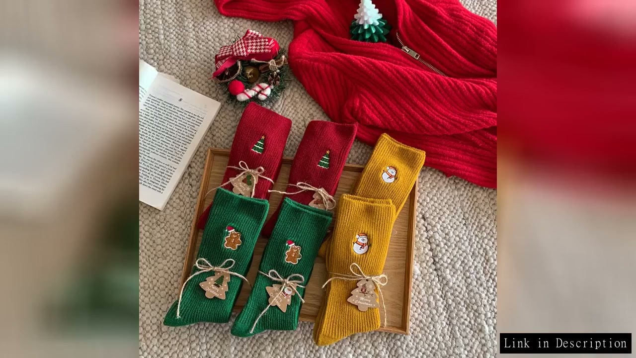 Cute Cotton Christmas Embroidery Socks Gingerbread Man Snowman Cartoon Hosiery Cloth Accessories Chr