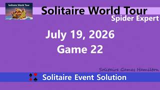Solitaire World Tour Game #22 | July 19, 2026 Event | Spider Expert screenshot 5