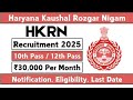 HKRN New Vacancy Hkrn Helper Vacancy hkrn result update hkrn new job 2025