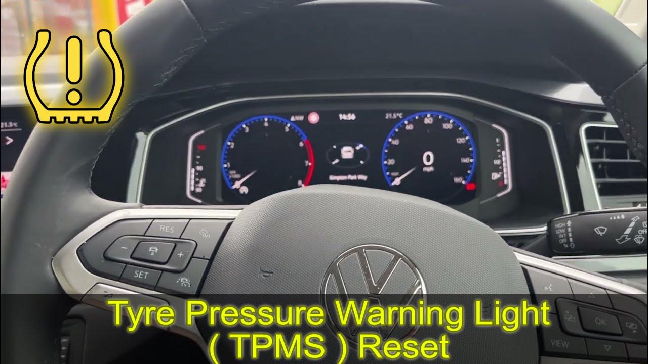 2022 VW POLO tyre pressure warning reset YouTube