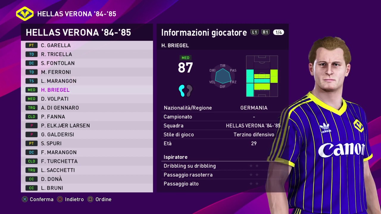 eFootball PES 2020: Verona '84-'85 classic team PS4