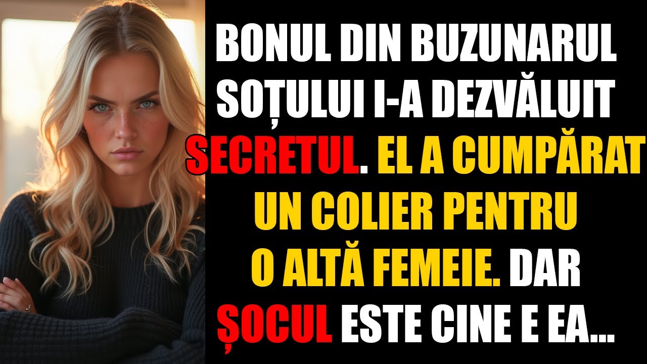 Bonul din buzunarul soțului i-a dezvăluit secretul. El a cumpărat un colier pentru o altă femeie.Dar