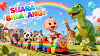 LIVE 🔴Lagu Anak Anak – Belajar Suara Binatang – Cow, Duck, Cat, Bird | Baby &amp; Green Dino | FAAZKIDS