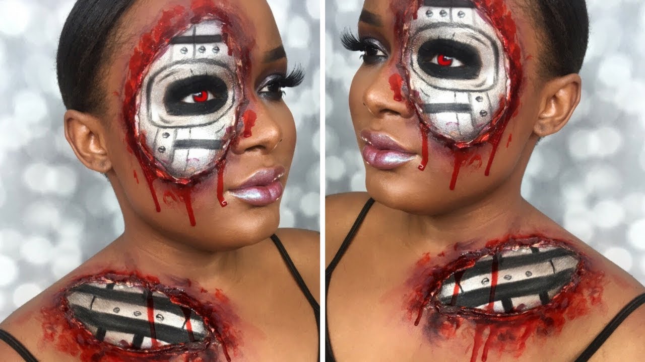 TERMINATOR CYBORG HALLOWEEN MAKEUP TUTORIAL YouTube