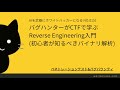 バグハンターがCTFで学ぶReverse Engineering入門(初心者が知るべきバイナリ解析とは)