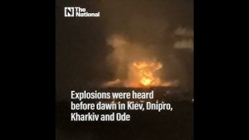 Ukrainian residents film explosions