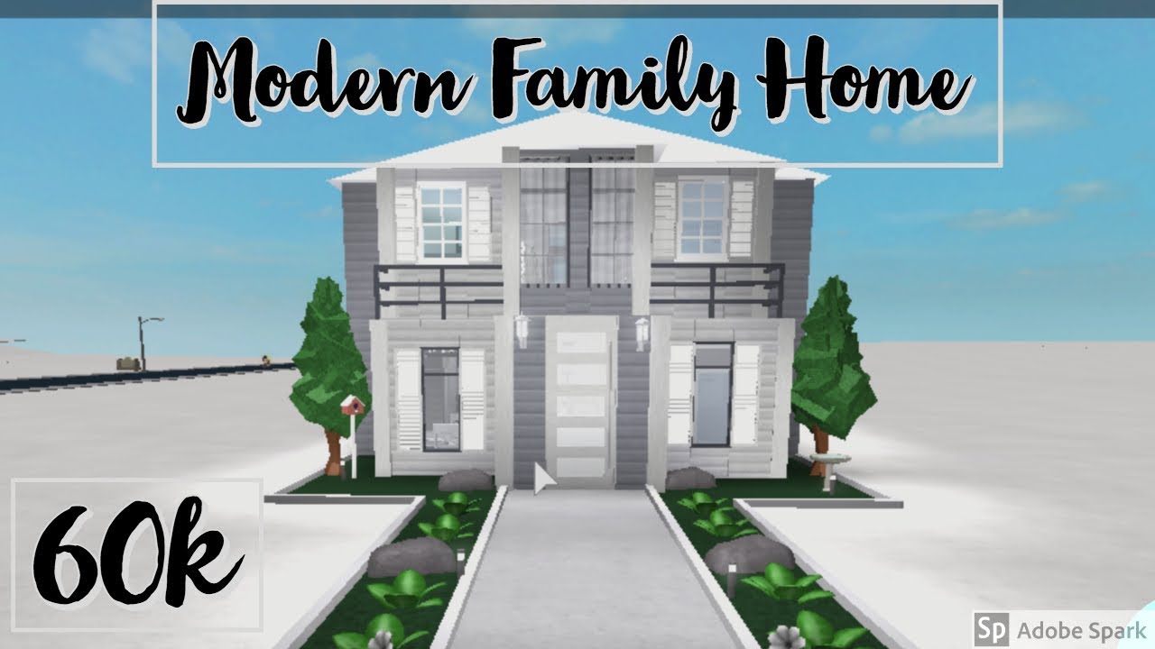 Roblox Bloxburg Modern Family House Build 60k Youtube