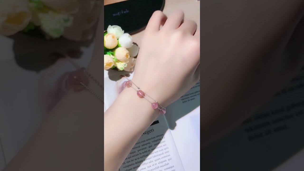 Women's Fashion Strawberry Crystal Bracelet Little Fresh Double Layer Crystal Bracelet Jewelry