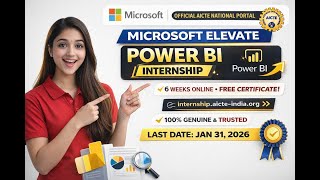 Famous Microsoft Elevate Power BI Internship 2026 | AICTE Official | Apply Before Jan 31 | Free Certificate Net Worth