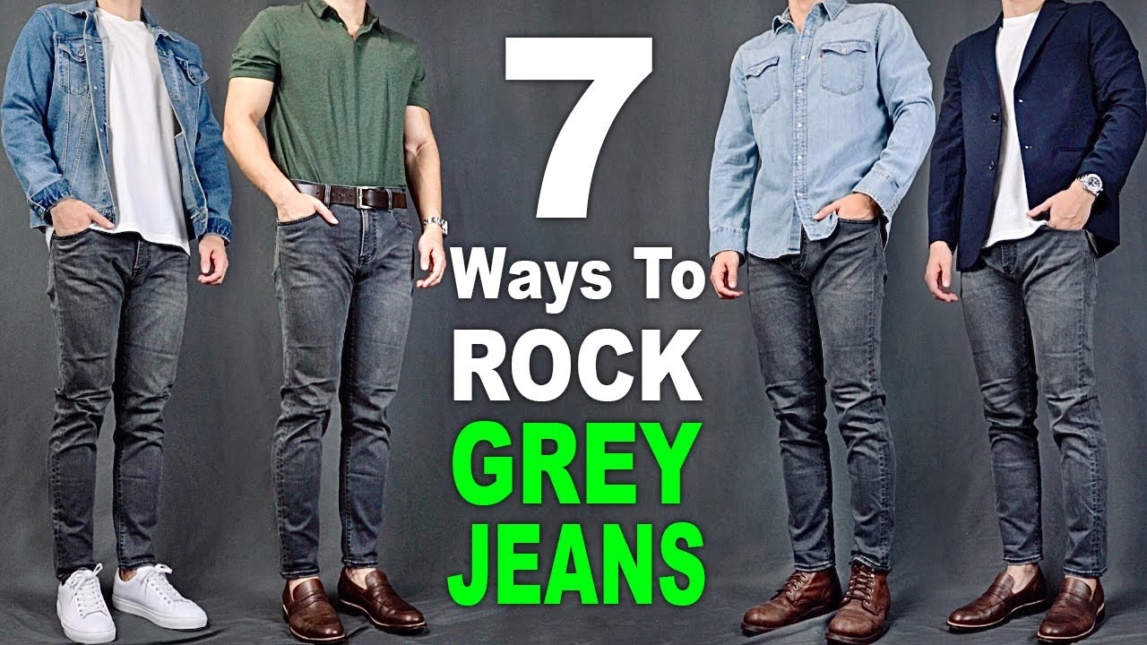 What to wear with grey jeans mens