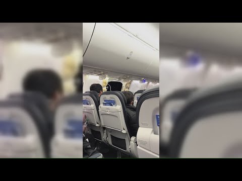 Alaska Airlines plane window pops off during flight leaving hole in its side