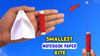 how to make world's smallest kite , flying Tiniest  notebook paper kite , how to make kite , patang