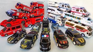 Police Car, Patrol Car, Ambulance, Fire Rescue Vehicle, Emergency Vehicle, Fire Truck.