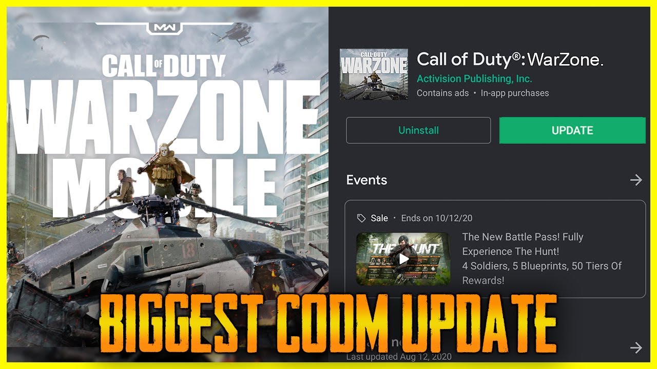 Size cod warzone Call of